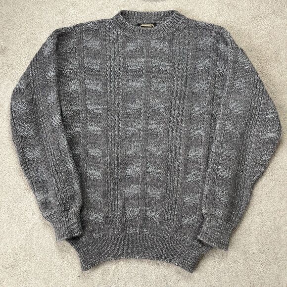 Collezione Zenio Mens Sweater XL Brown Wool Textured Grandpa Cosby Uruguay Vtg - Picture 1 of 5